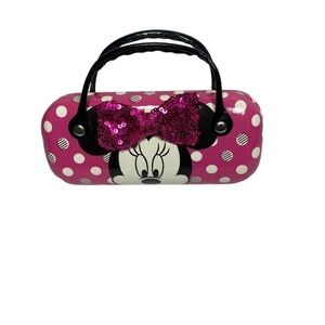 KID’S Sunglasses Case. Pink Bow. White Polka Dots